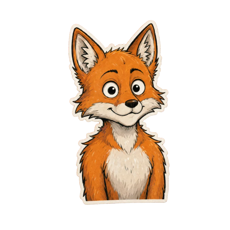 TOLZ fox worker mascot peeking from the corner